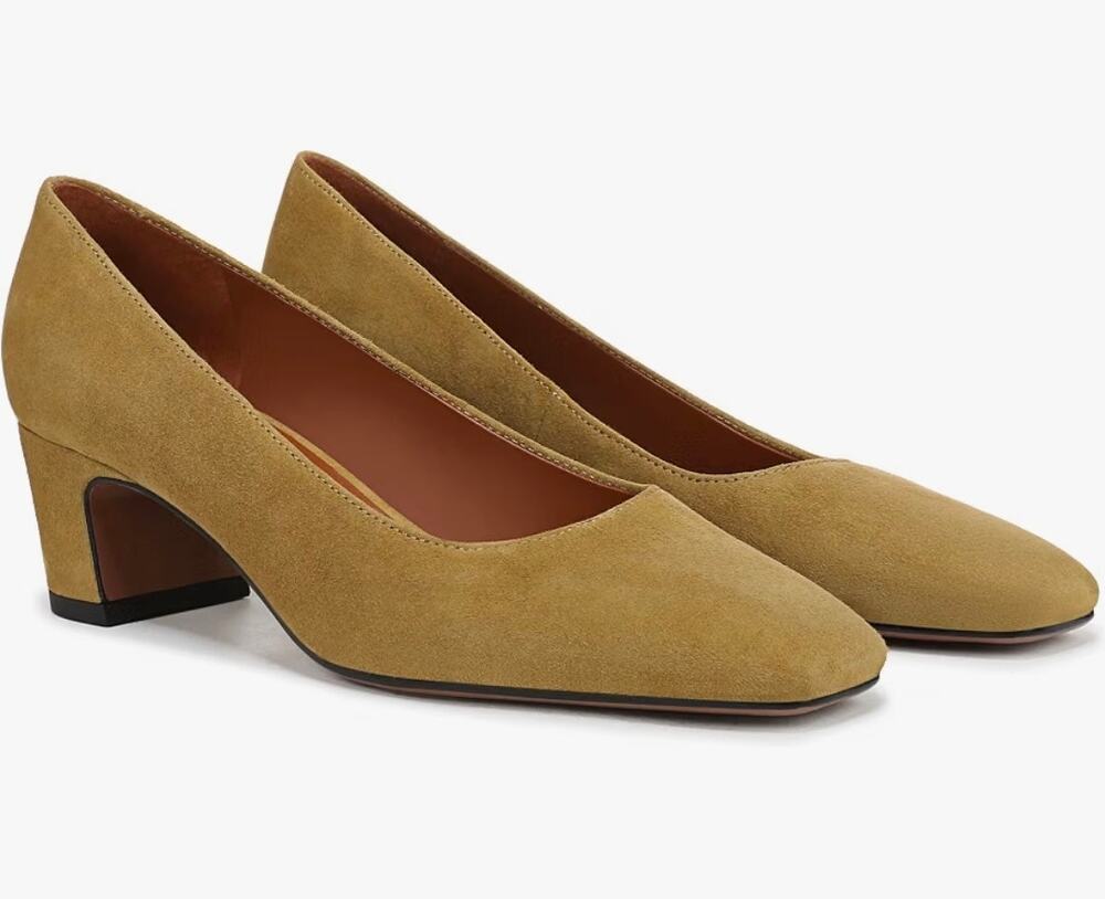 Franco Sarto Womens Salino Pump Mustard Brown Suede 9 M
